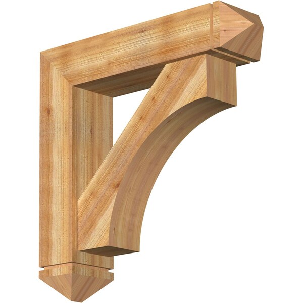 Ekena Millwork Westlake Arts and Crafts Rough Sawn Bracket w/ Offset Brace, Western Red Cedar, 8"W x 34"D x 34"H BKT0806X34X34WTL03RWR - main